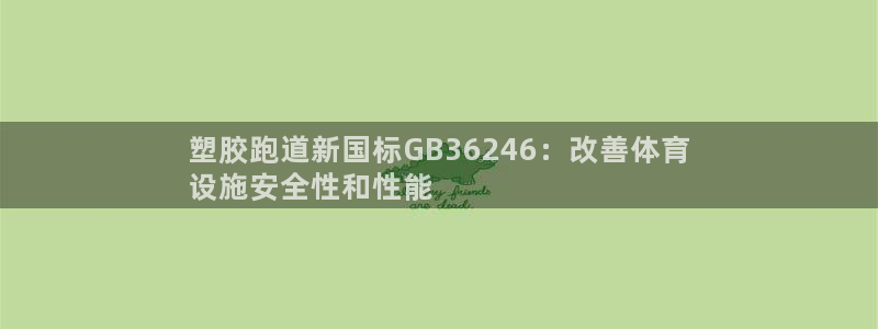尊龙-人生就是博：塑胶跑道新国标GB36246：改善体育
设施安全性和性能